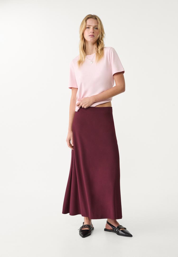 falda fluida midi capa