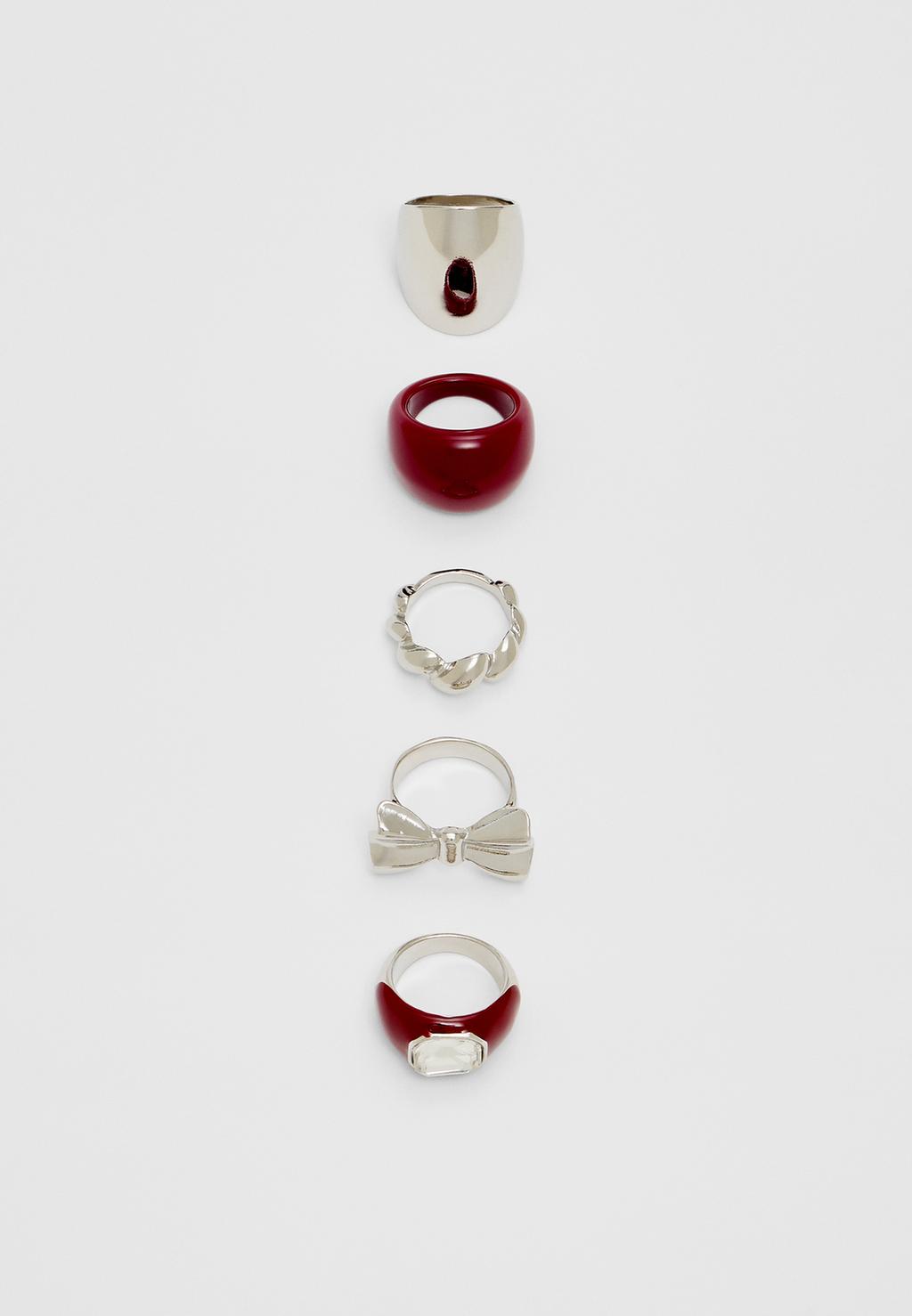 Set of 5 contrast rings