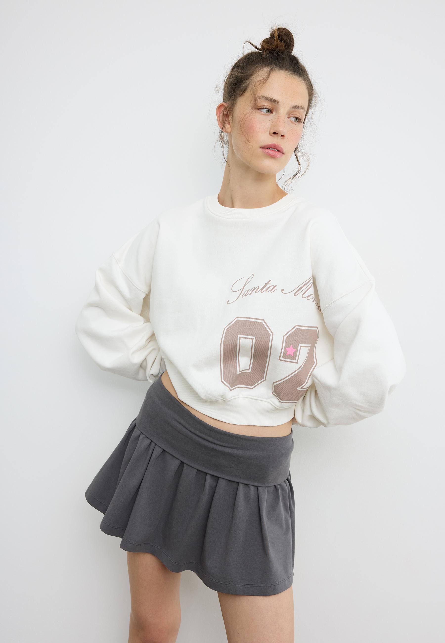 Basic printed sweatshirt — Ecru
