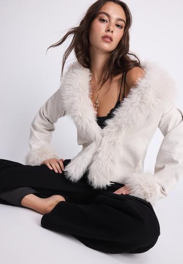 Faux fur collar jacket — Vanilla 6