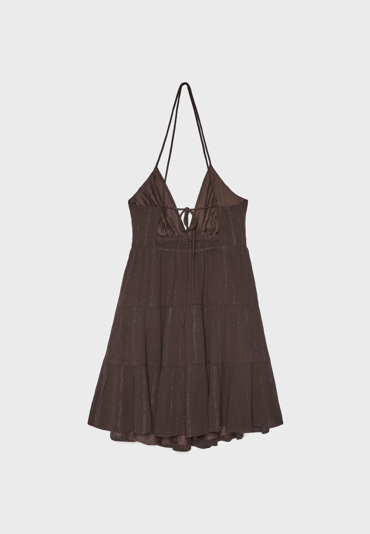 Short backless dress — Brown
