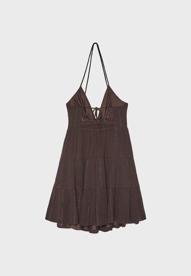 Short backless dress — Brown 7