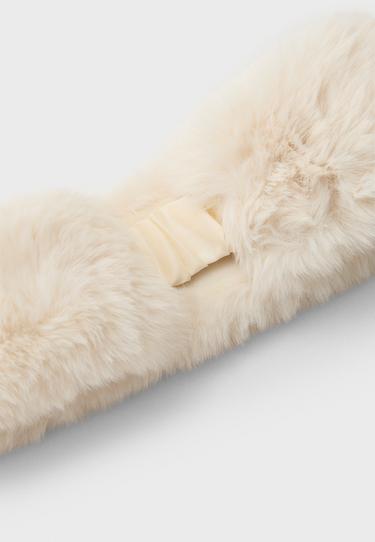 Faux fur headband — Ecru 3