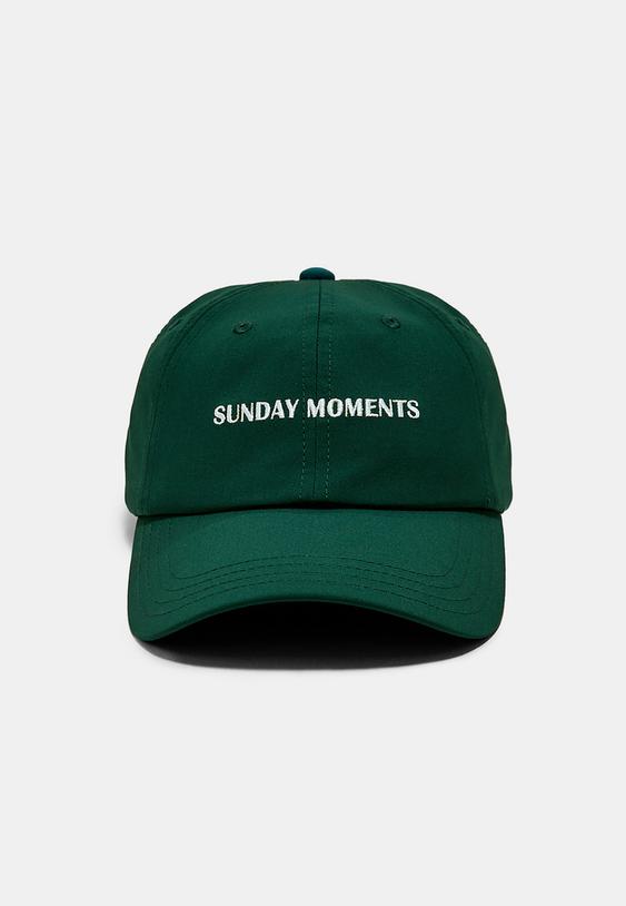 Stradivarius Sunday Moments Embroidered Cap Khaki Os