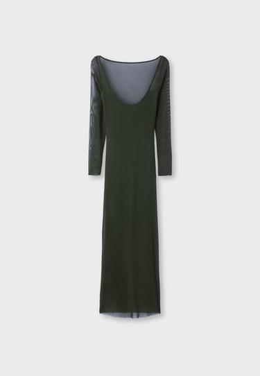 Open back midi dress — Khaki 8