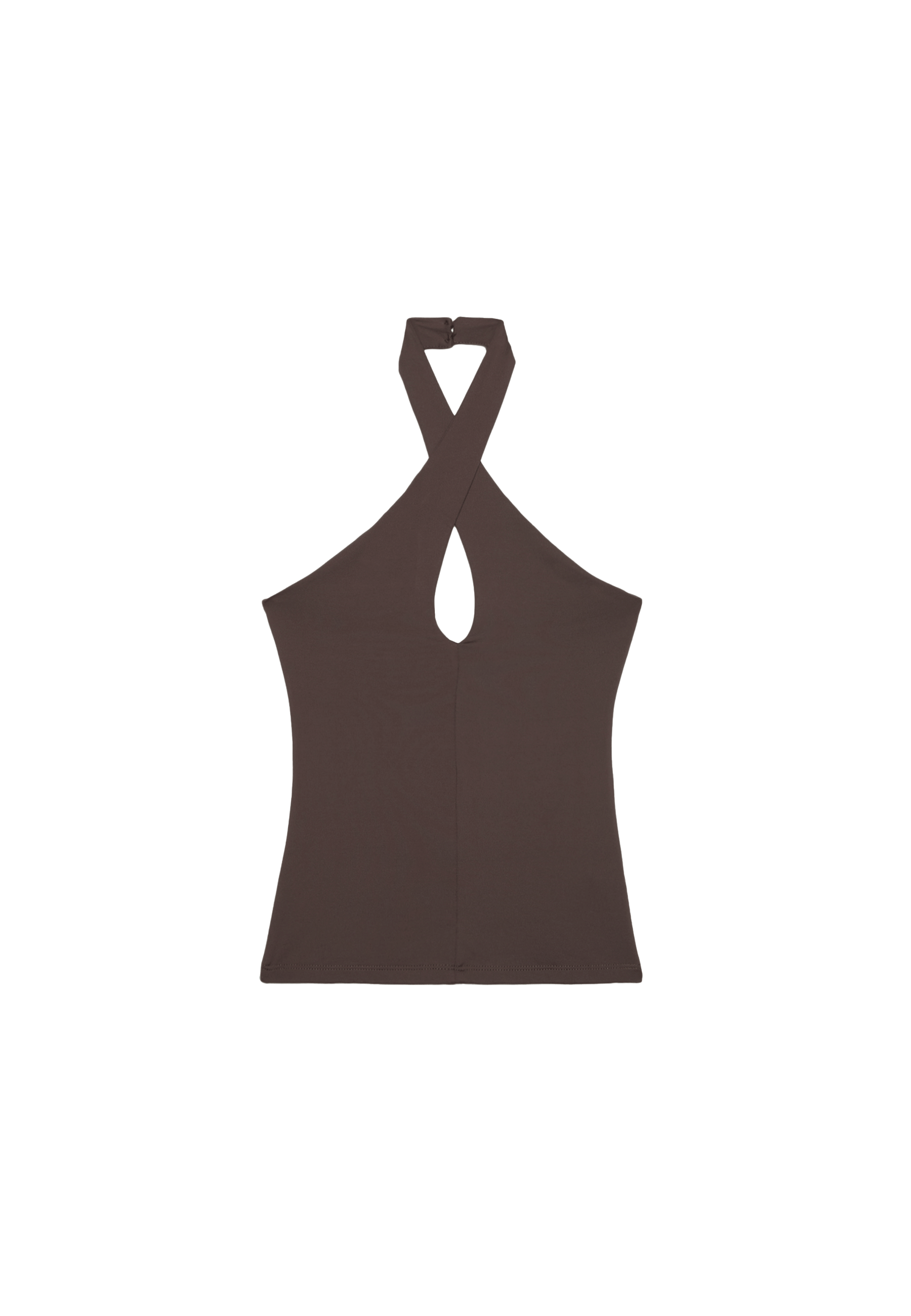 Halter cross-over top — Brown