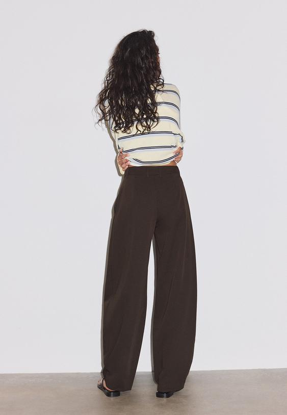 baggy geklede broek met persplooi