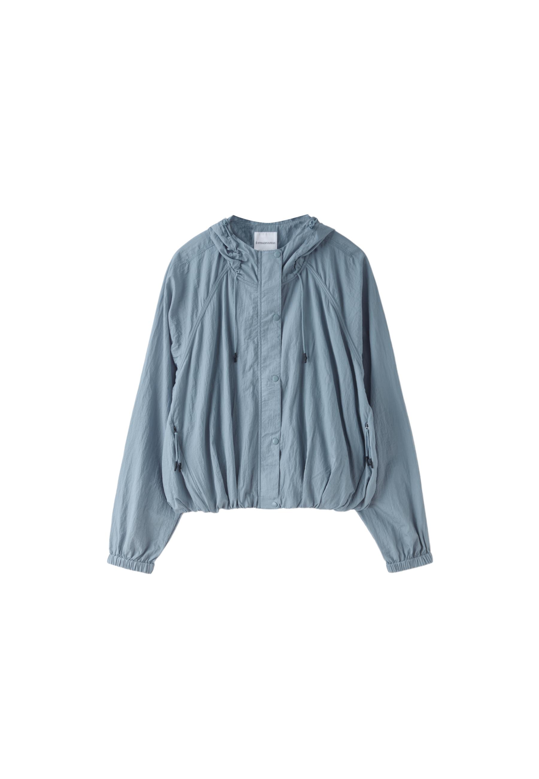 Gathered cropped jacket — Sky blue