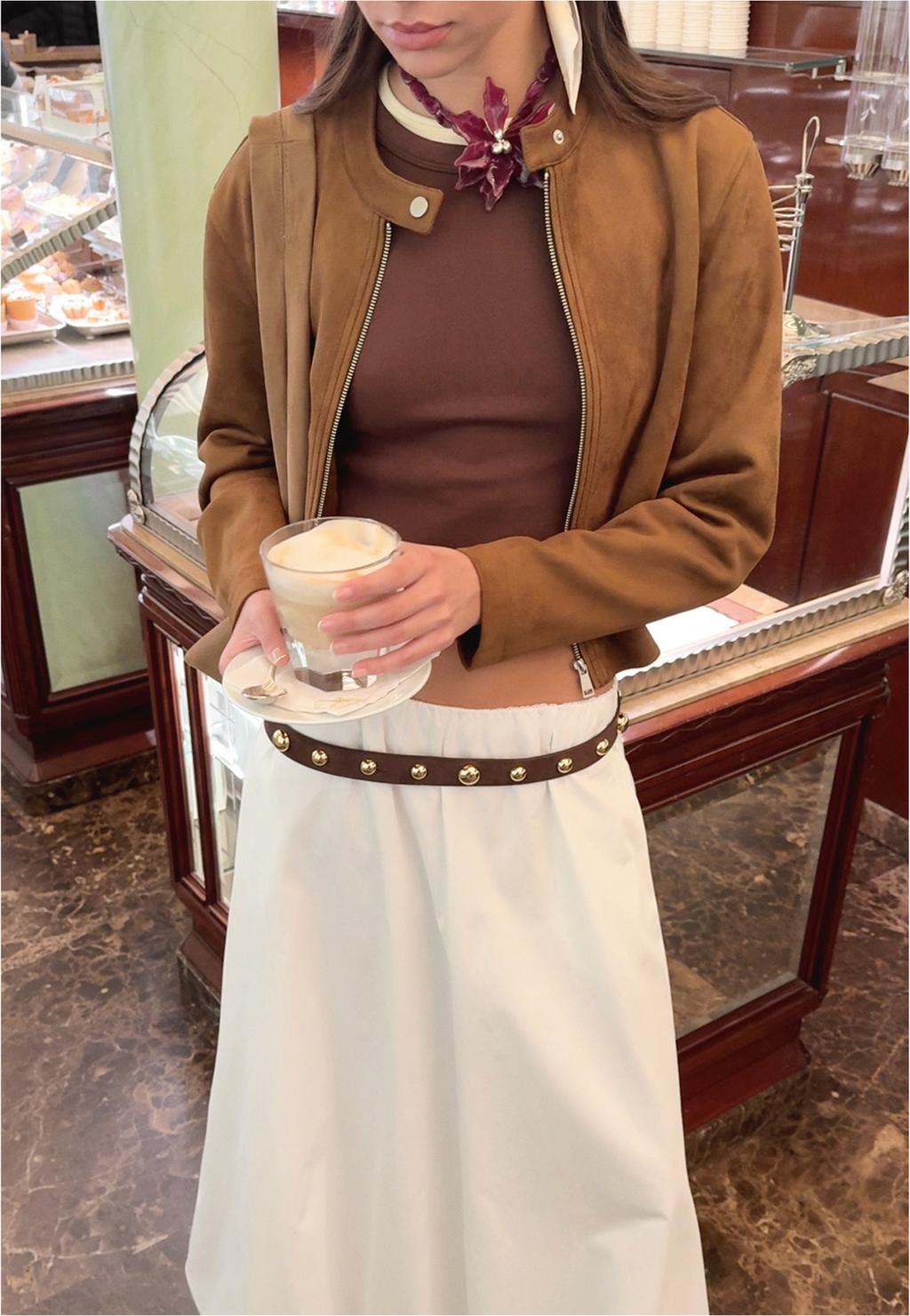 Cazadora cremallera efecto ante