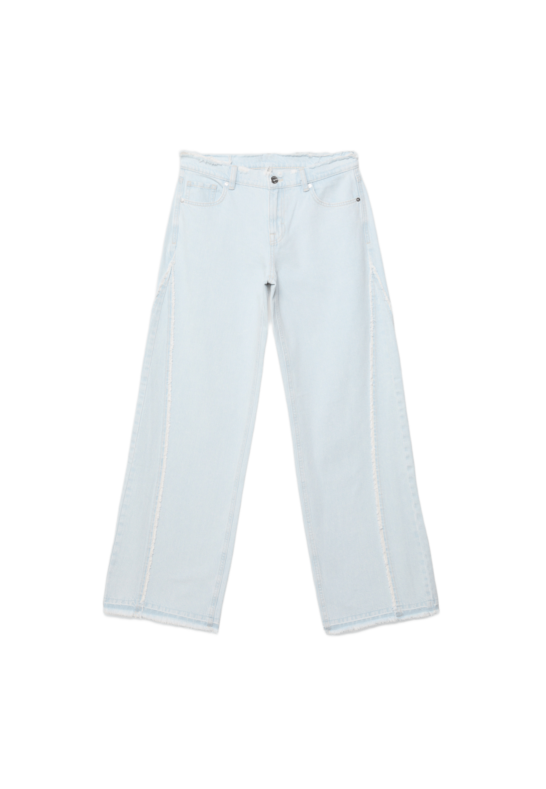 Low-waist wide-leg rework jeans — MEDIUM LIGHT BLUE DENIM