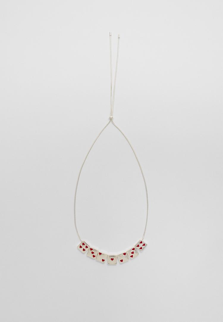 collar dados corazones