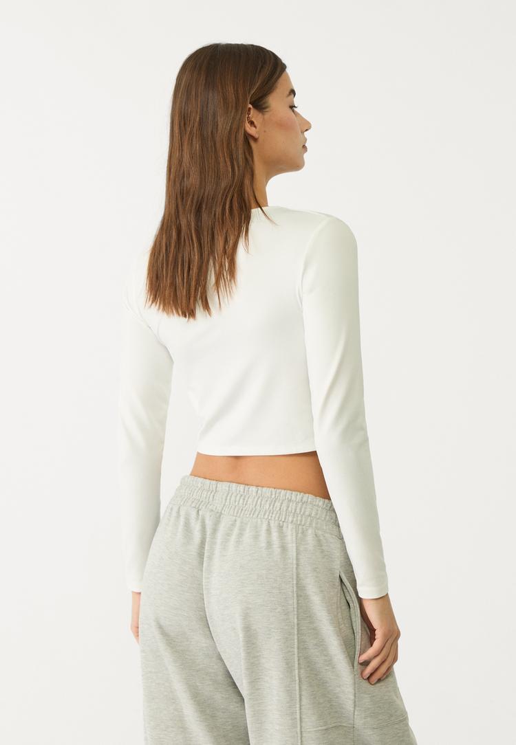 t shirt manches longues boutons
