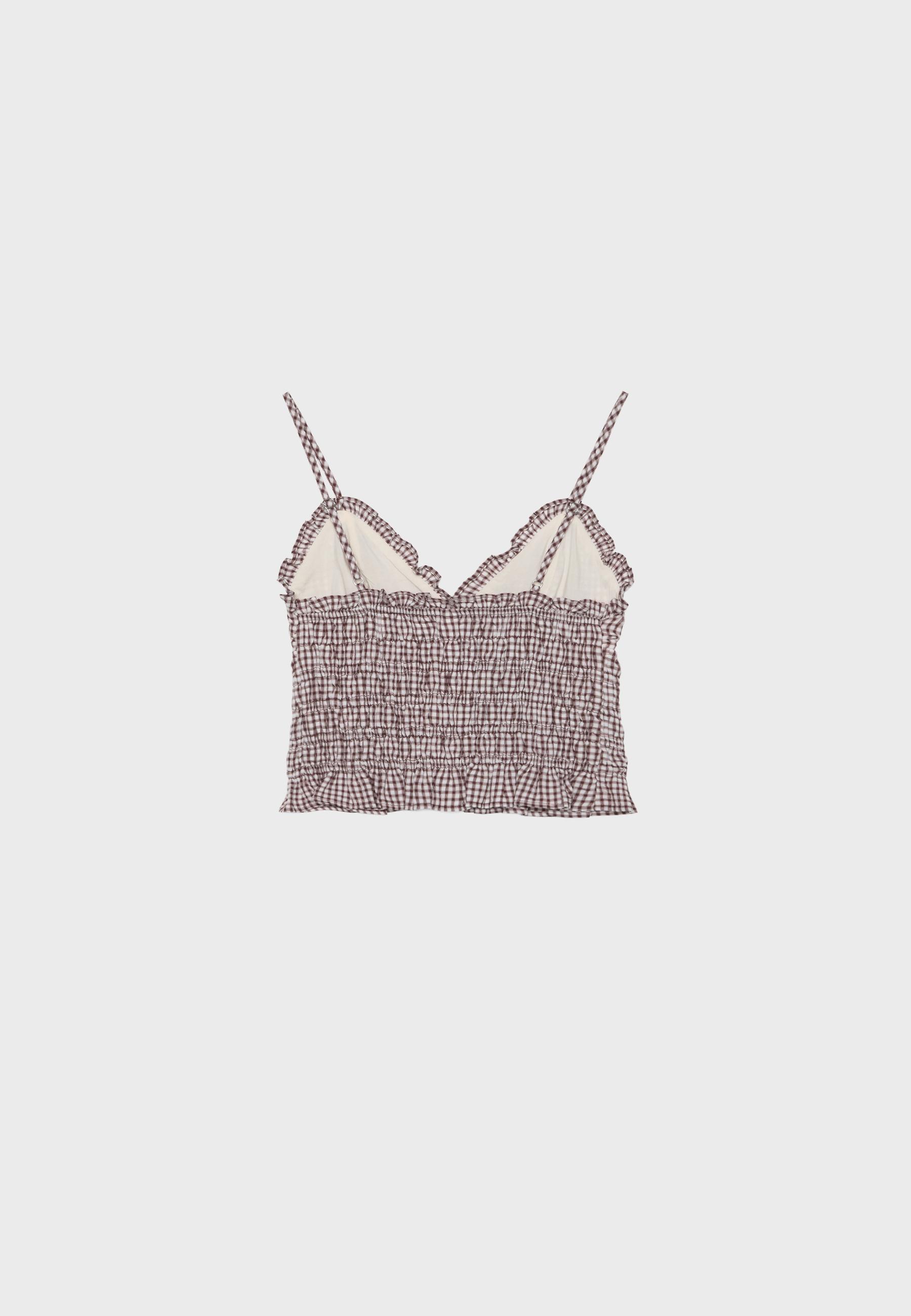 Shirred strap top — Terracotta