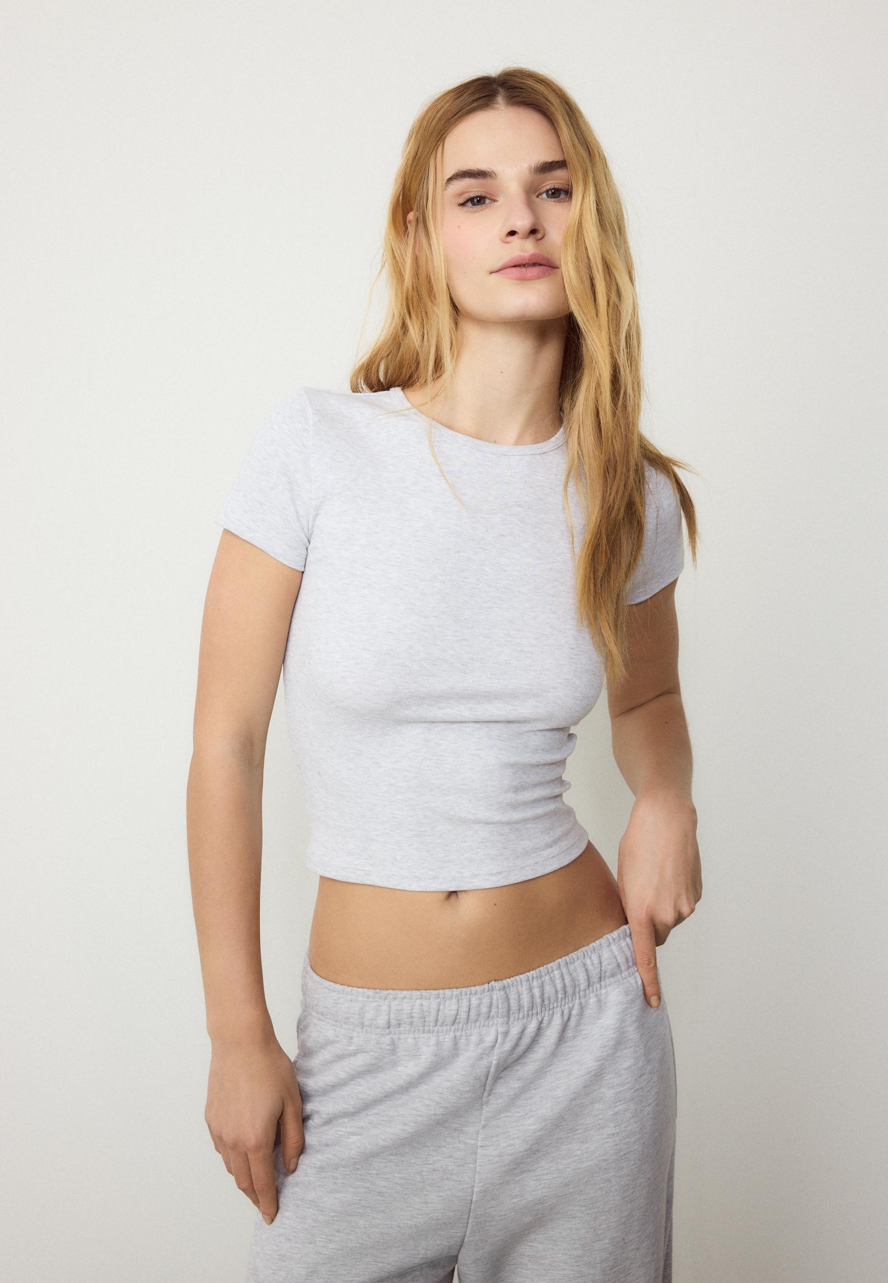Basic slim fit T-shirt — Grey melange
