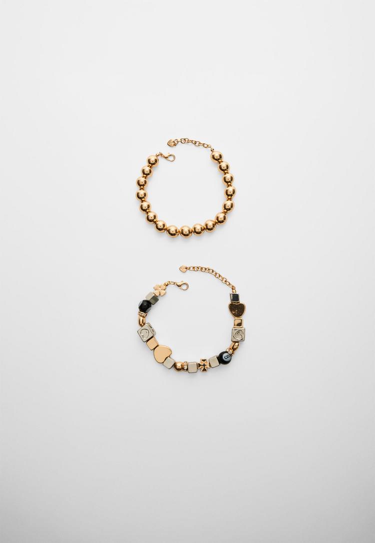 set 2 pulseras bolas