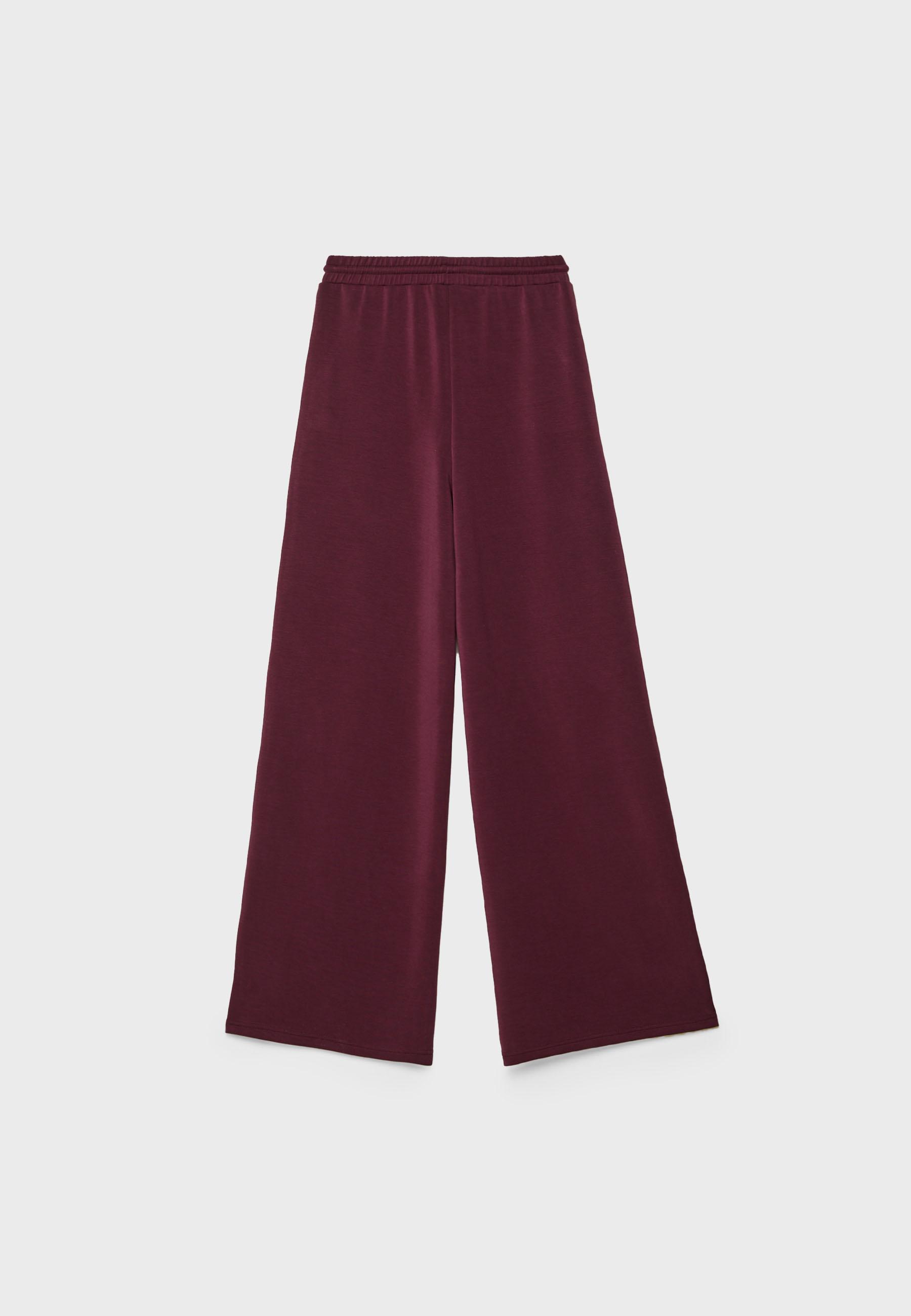 Soft-touch palazzo joggers — Purple