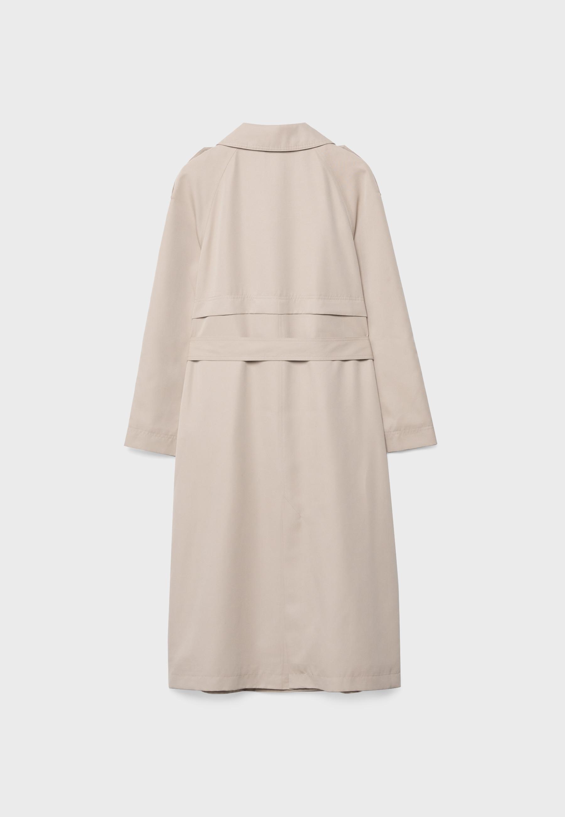 Long flowing trench coat — Stone