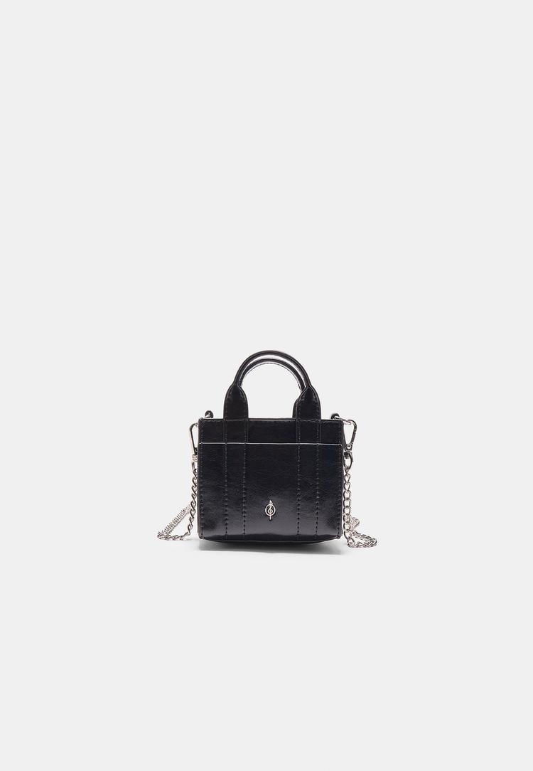 Stradivarius Geantă Mini Tote Negru Os