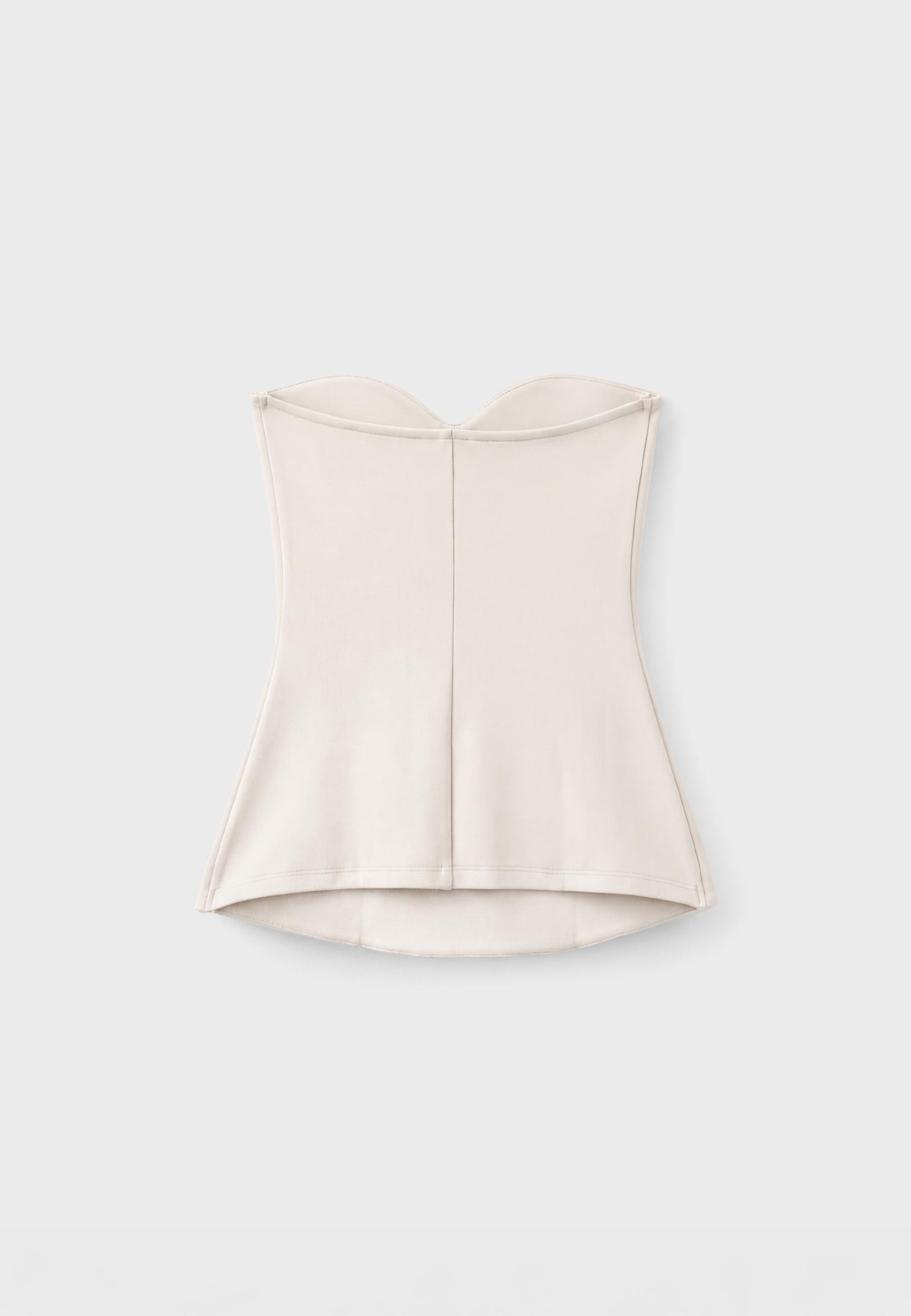 Sweetheart bandeau top — Stone