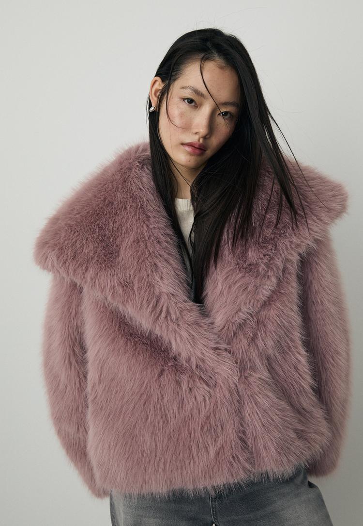 cazadora corta efecto pelo