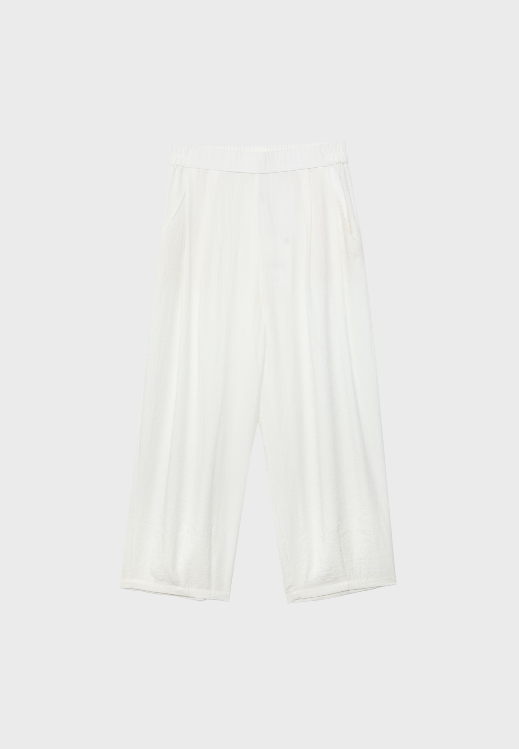 Flowing barrel trousers — Ecru