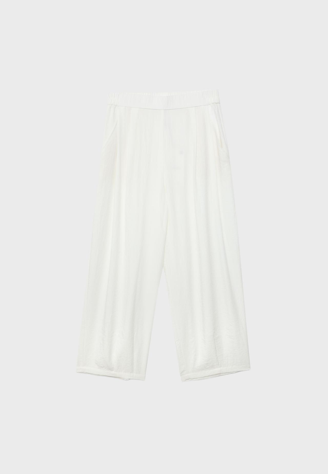 Flowing barrel trousers — Ecru
