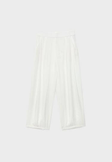 Flowing barrel trousers — Ecru 7