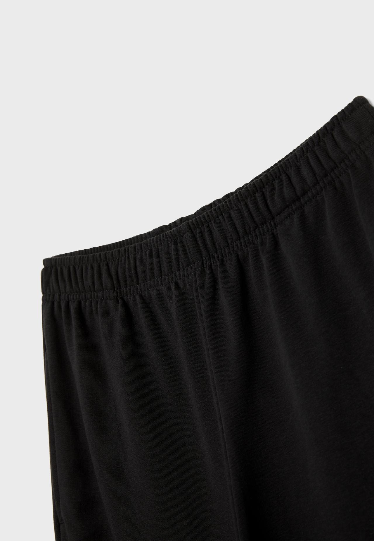 Wide-leg jogger trousers — Black