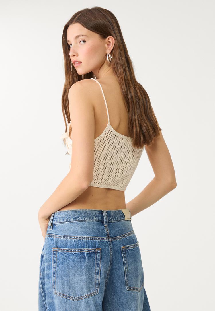 top crochet flores