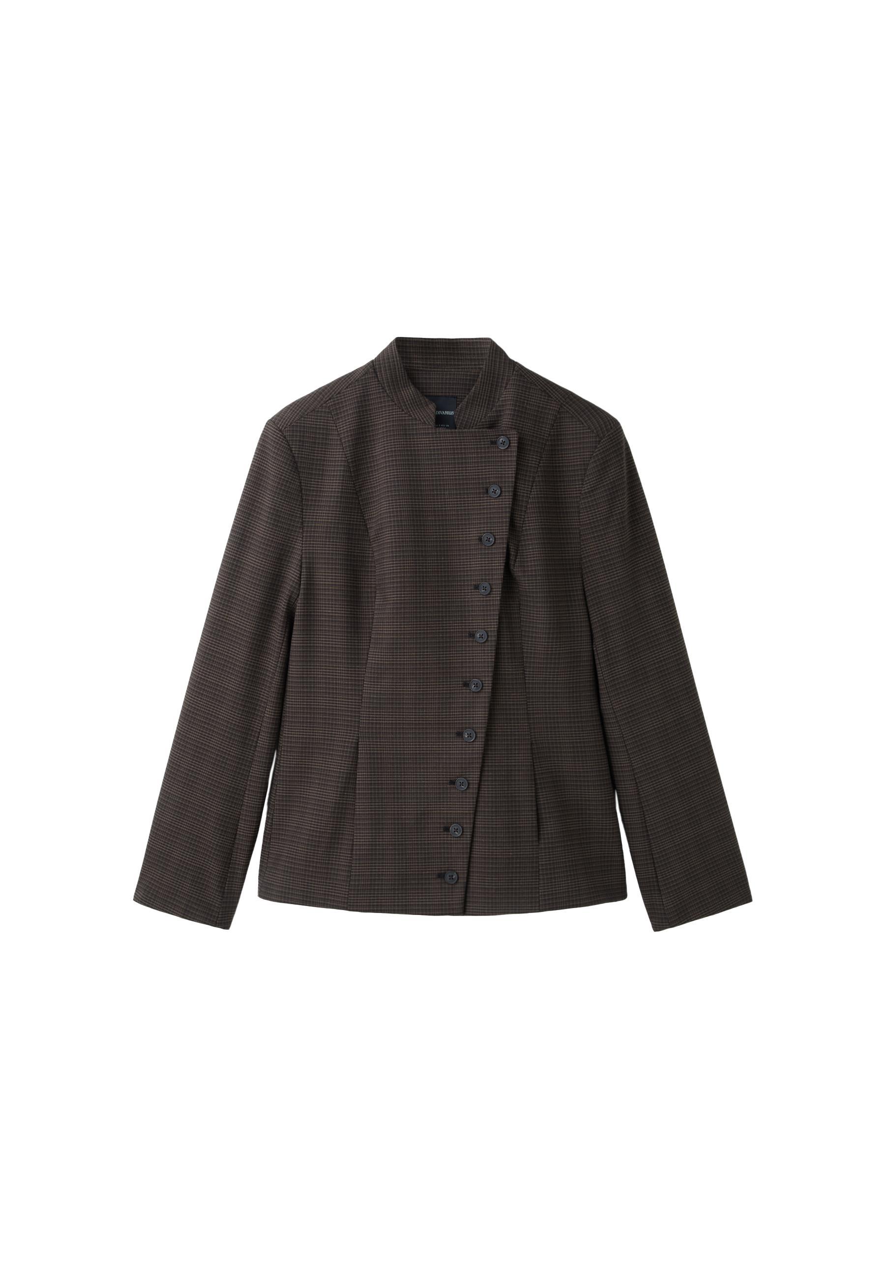 Asymmetric multi-button blazer — Brown