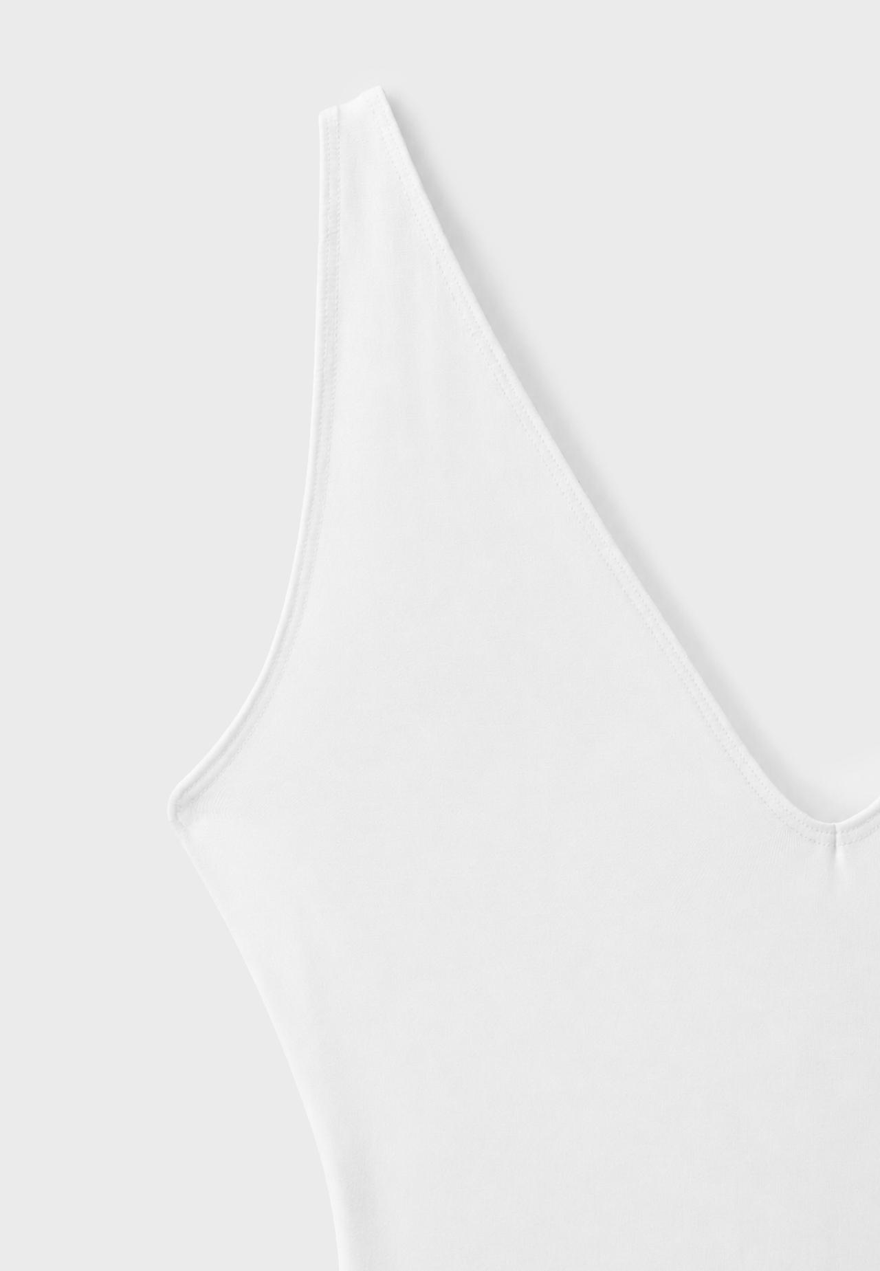 V-neck bodysuit — White