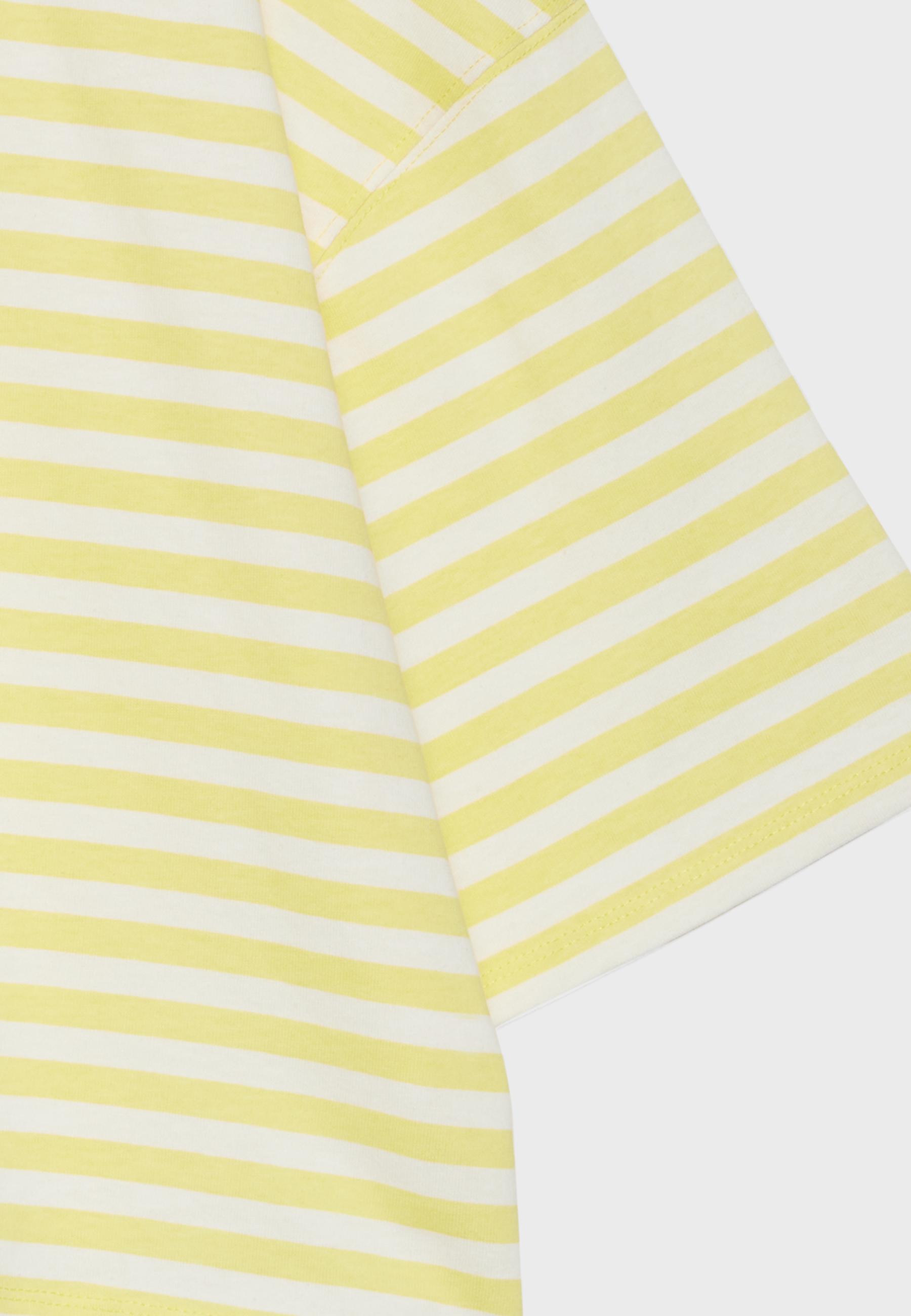 Striped short sleeve T-shirt — Pastel yellow