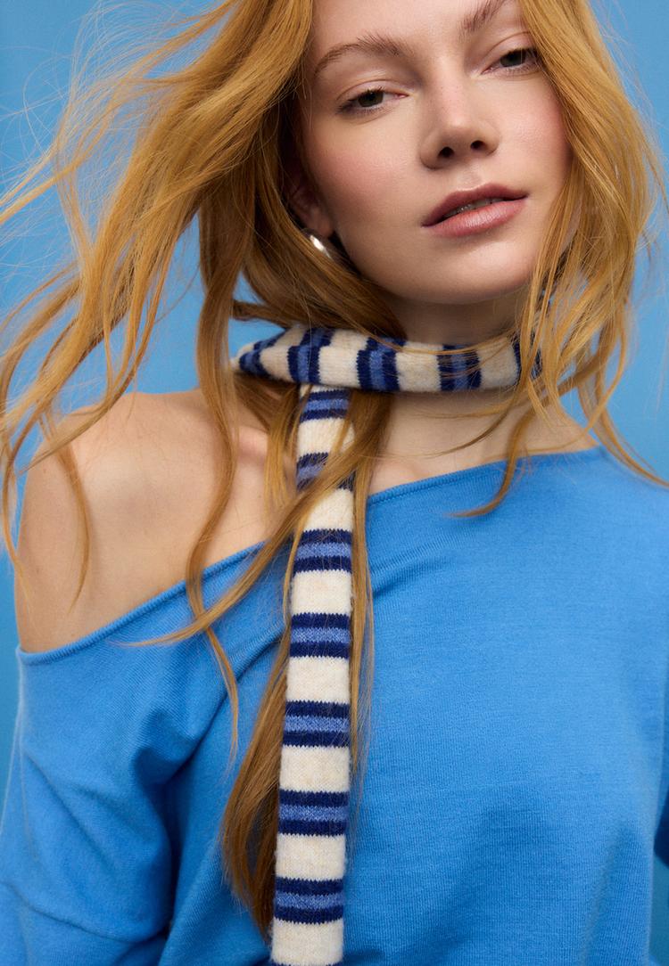 boat neck knit jumper