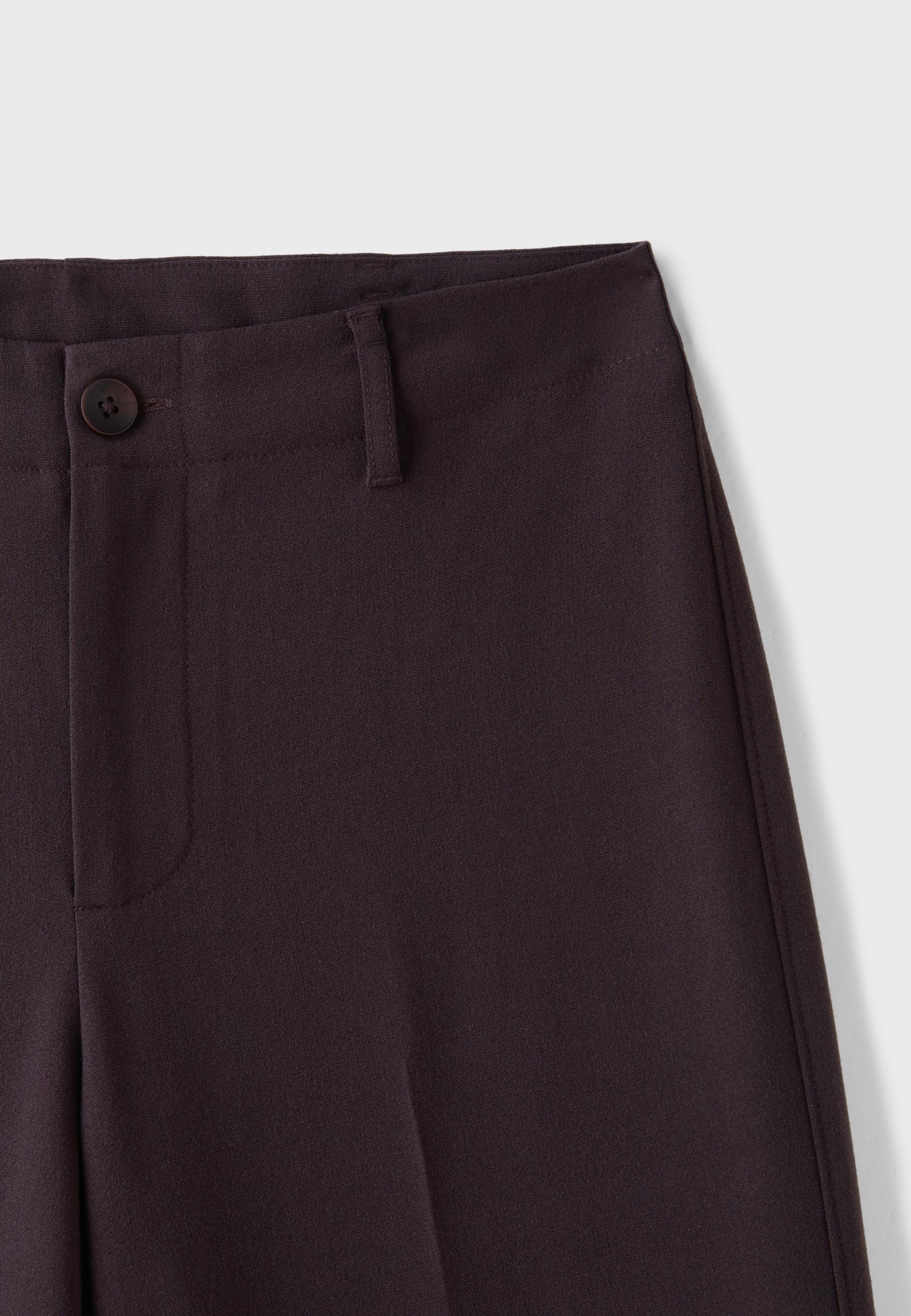 Slim Fit Straight Trousers — Dark purple