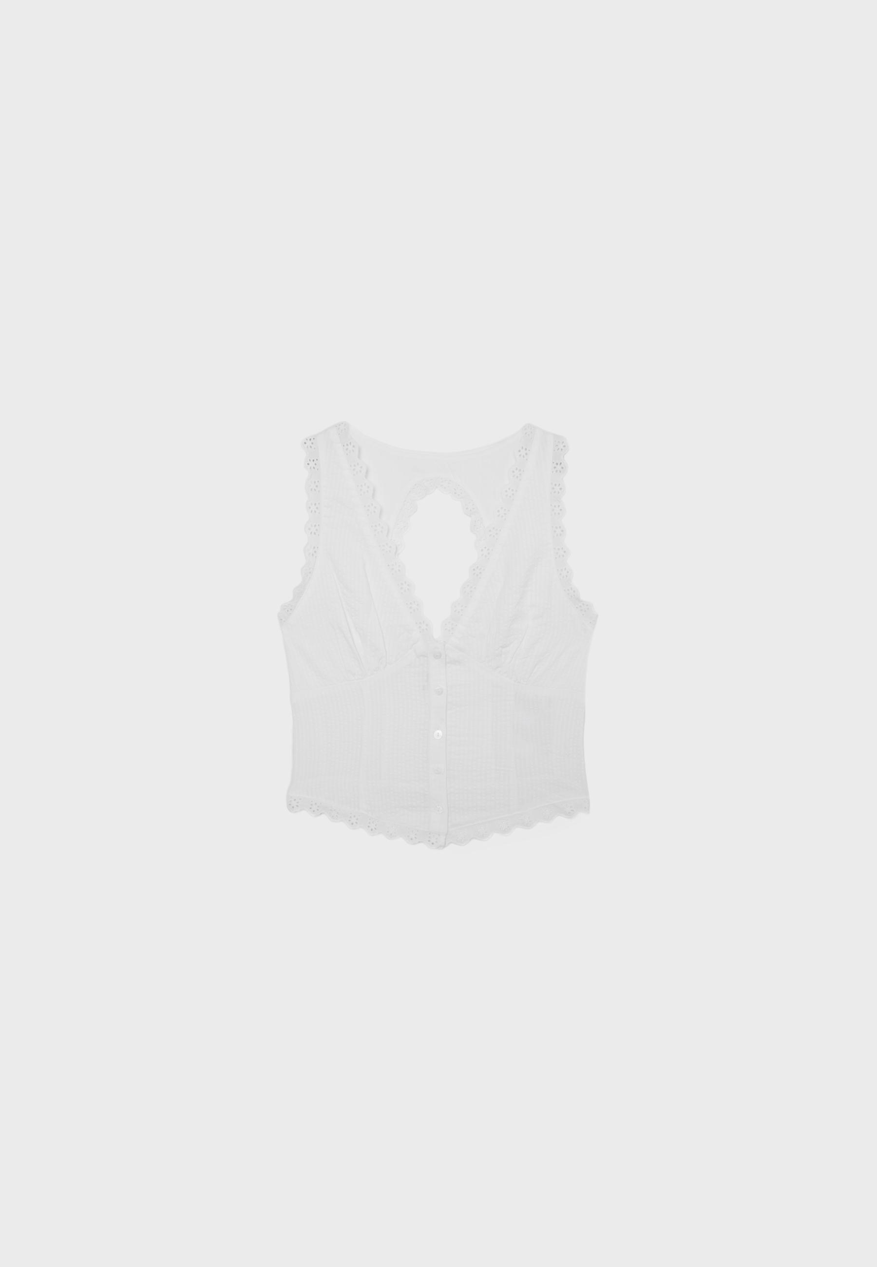 Sleeveless corset top — White