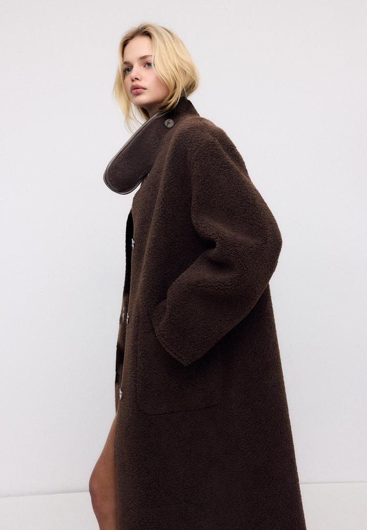 cappotto lungo reversibile in doppio tessuto