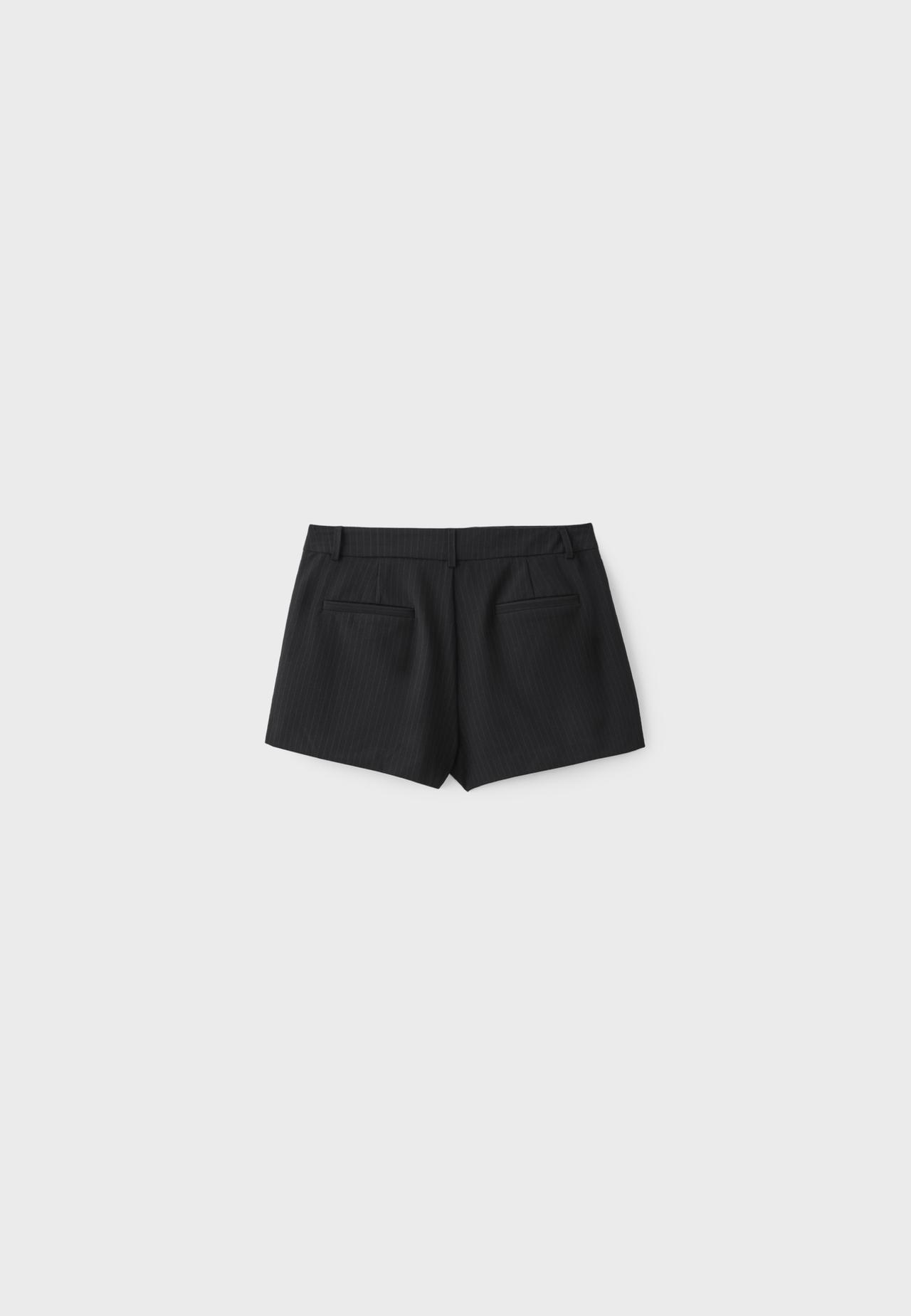 Striped smart shorts — Black