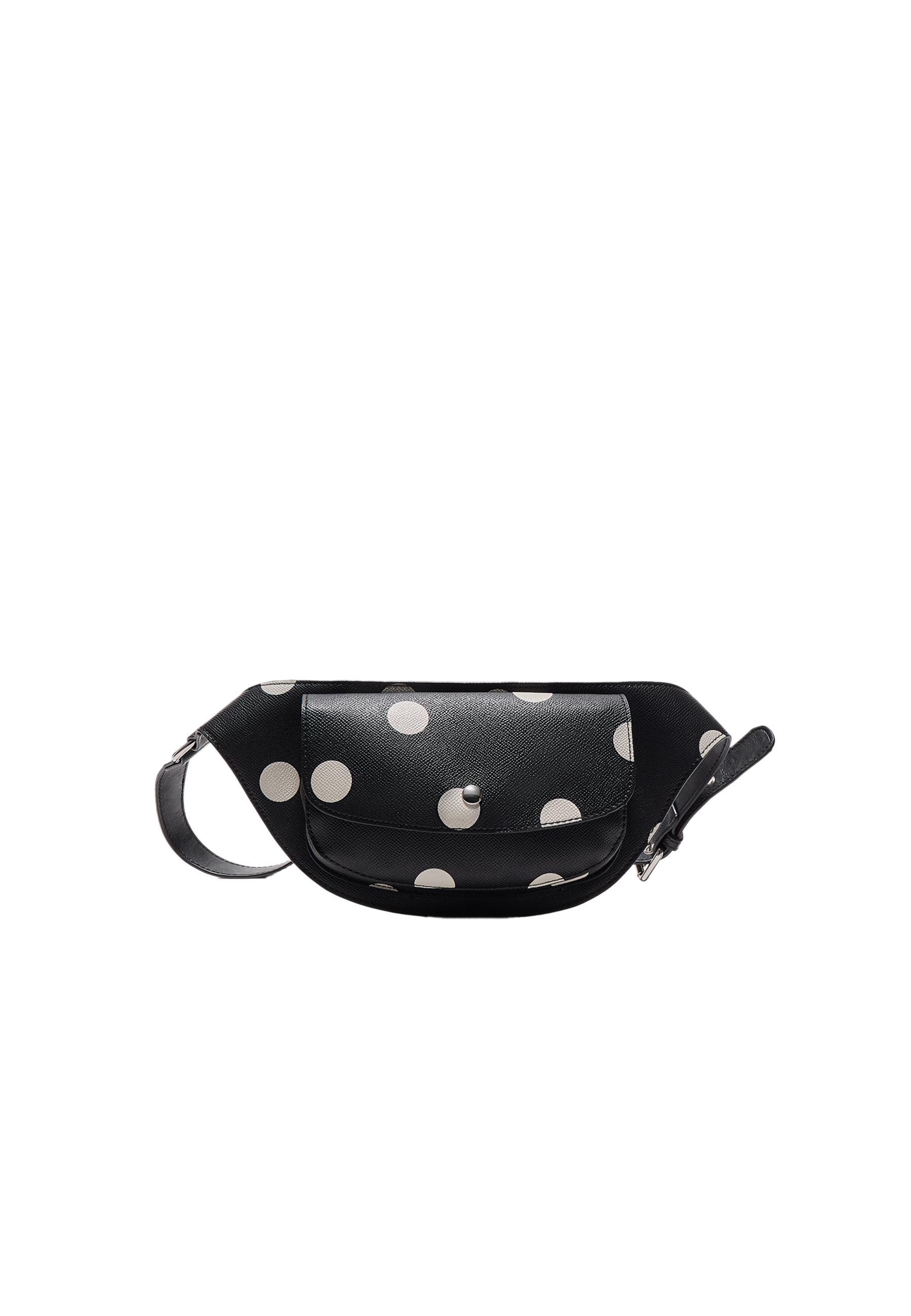 Polka dot shoulder strap belt — Black