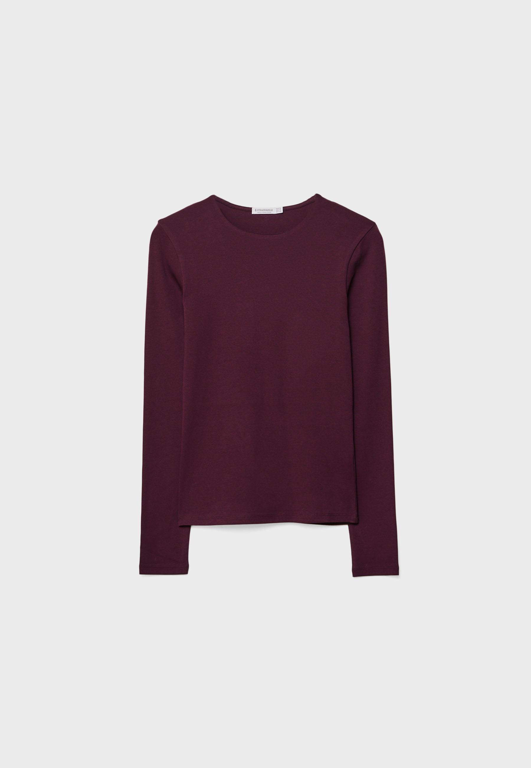 Basic long sleeve T-shirt — AUBERGINE