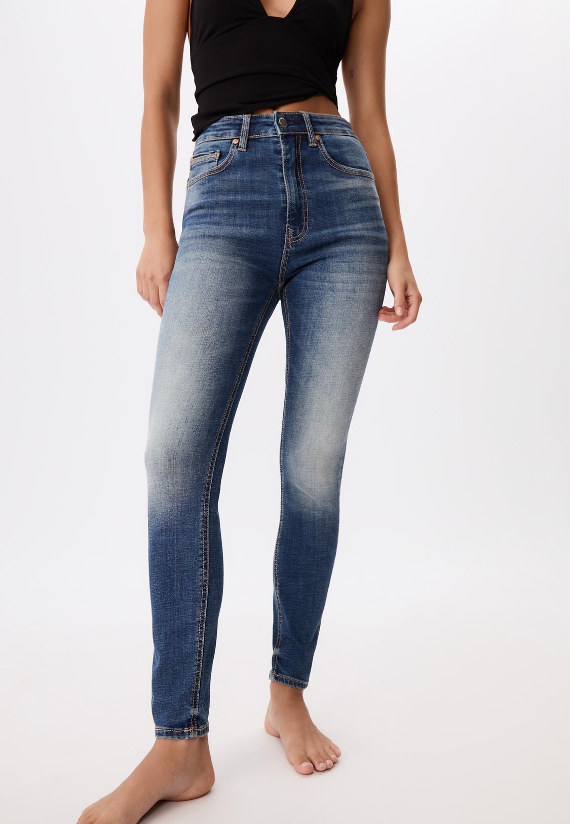 Pantalon Jean Taille Très Haute Au Dessus Du Nombril Jean D09