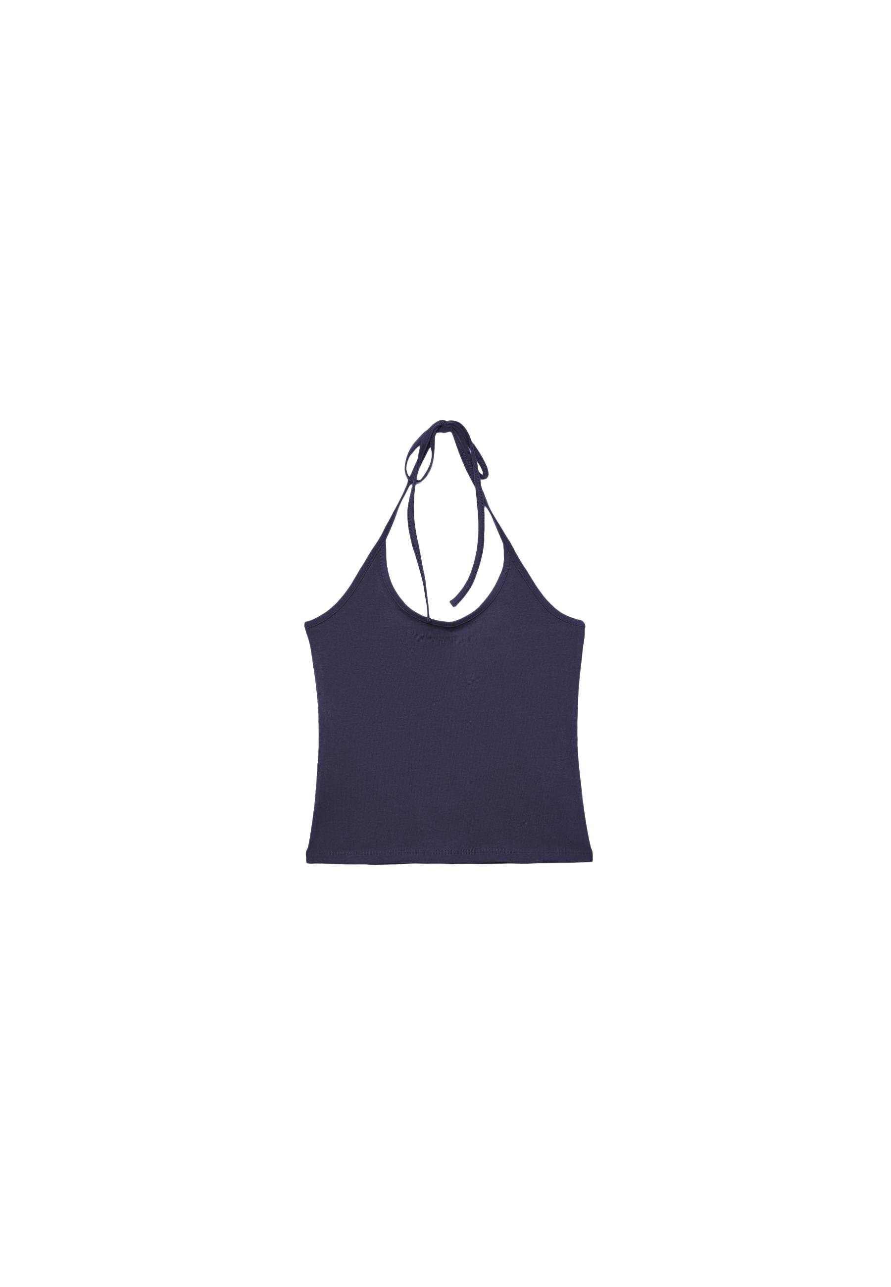 Knit halter top — Dark blue