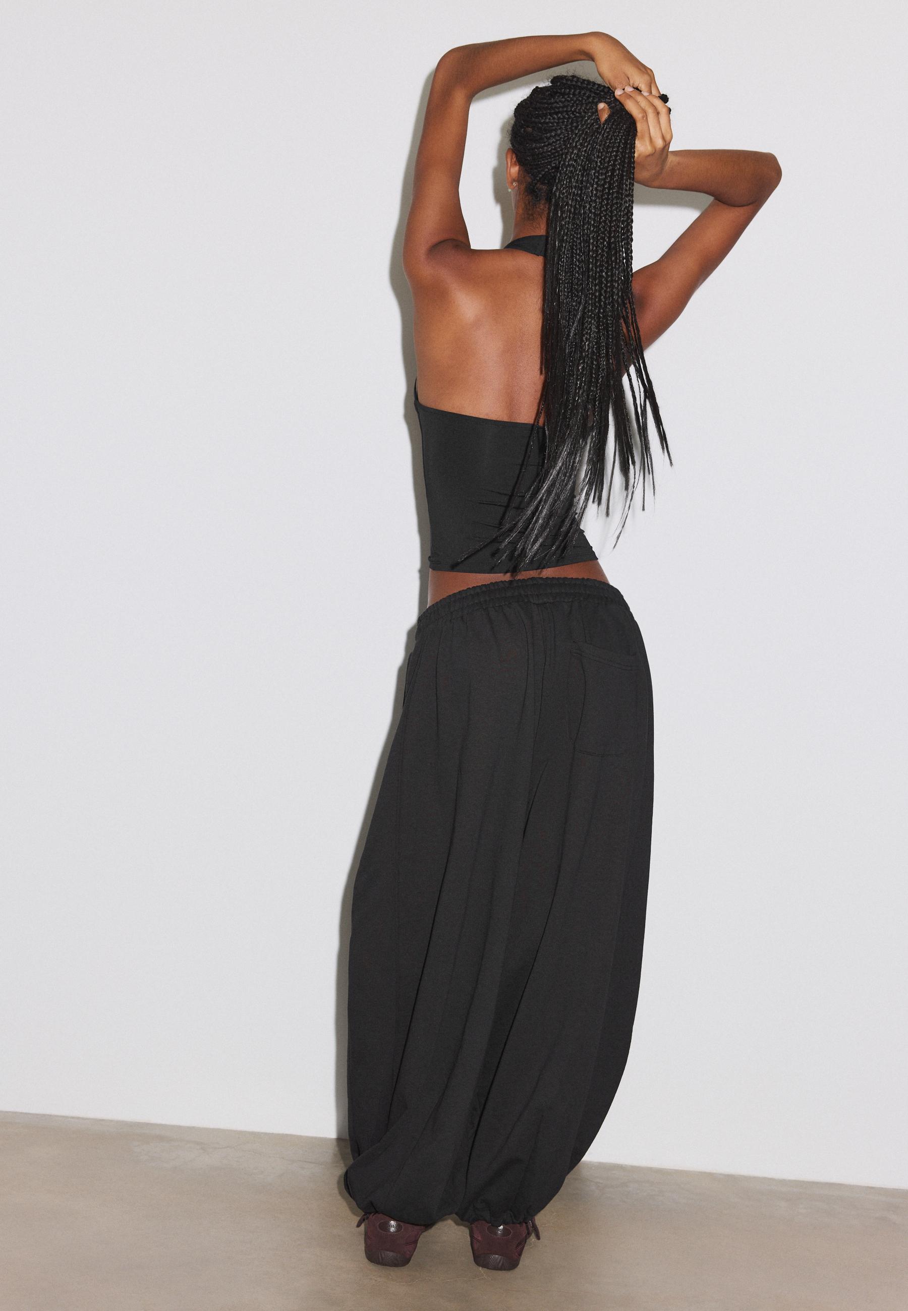 Balloon jogger trousers with toggles — Black