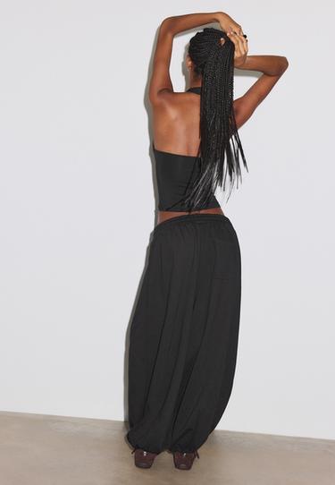 Balloon jogger trousers with stoppers — Black 5