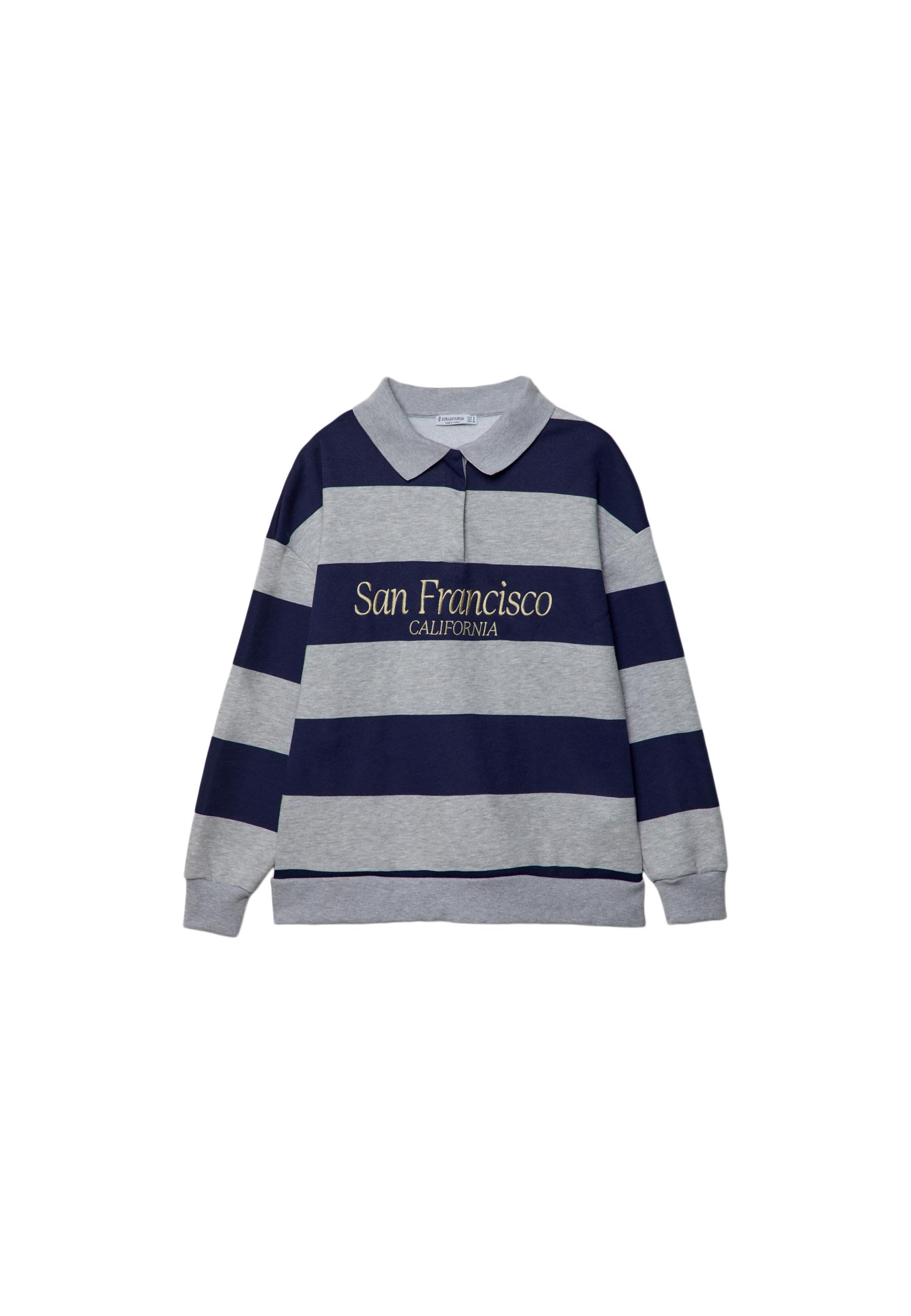 Embroidery Polo Sweatshirt