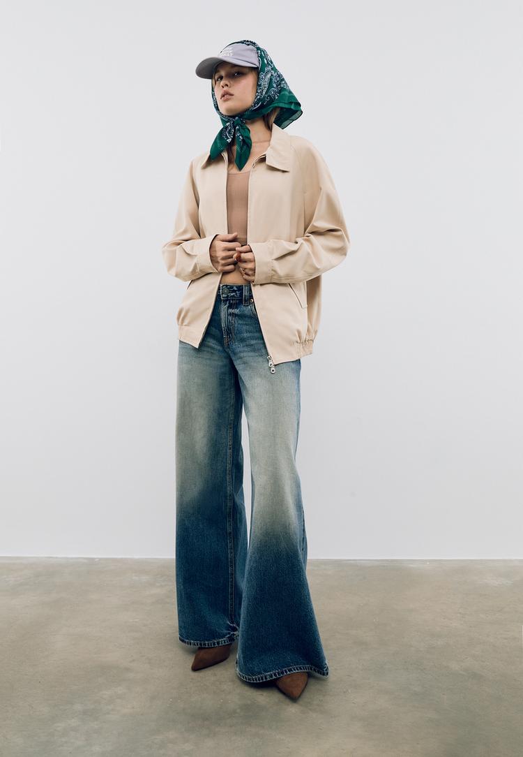 Stradivarius Geacă Bomber Fluidă Piatră Xs