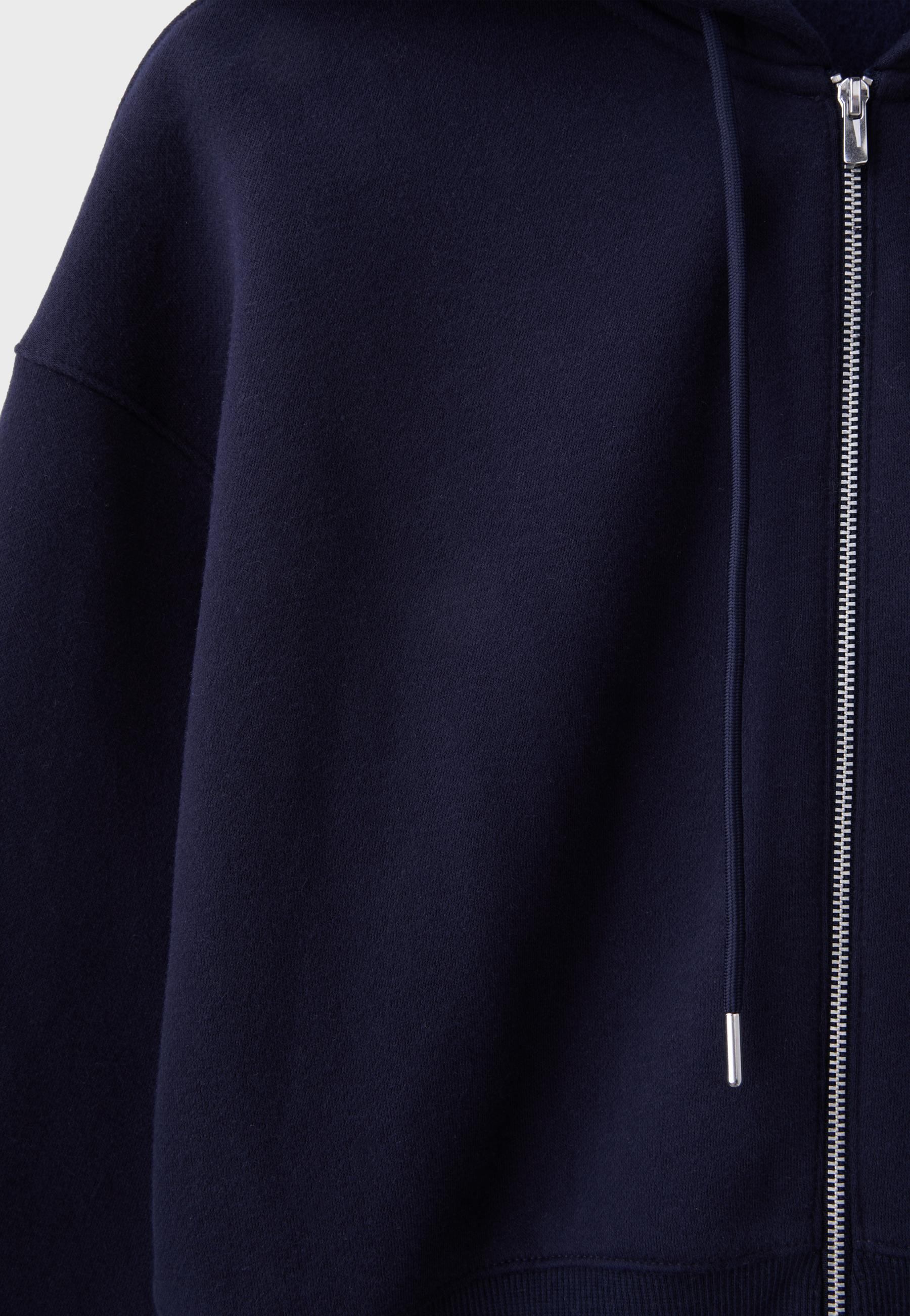 Zip-up hooded sweatshirt — Navy blue