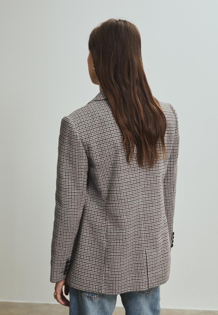 regular blazer met ruiten