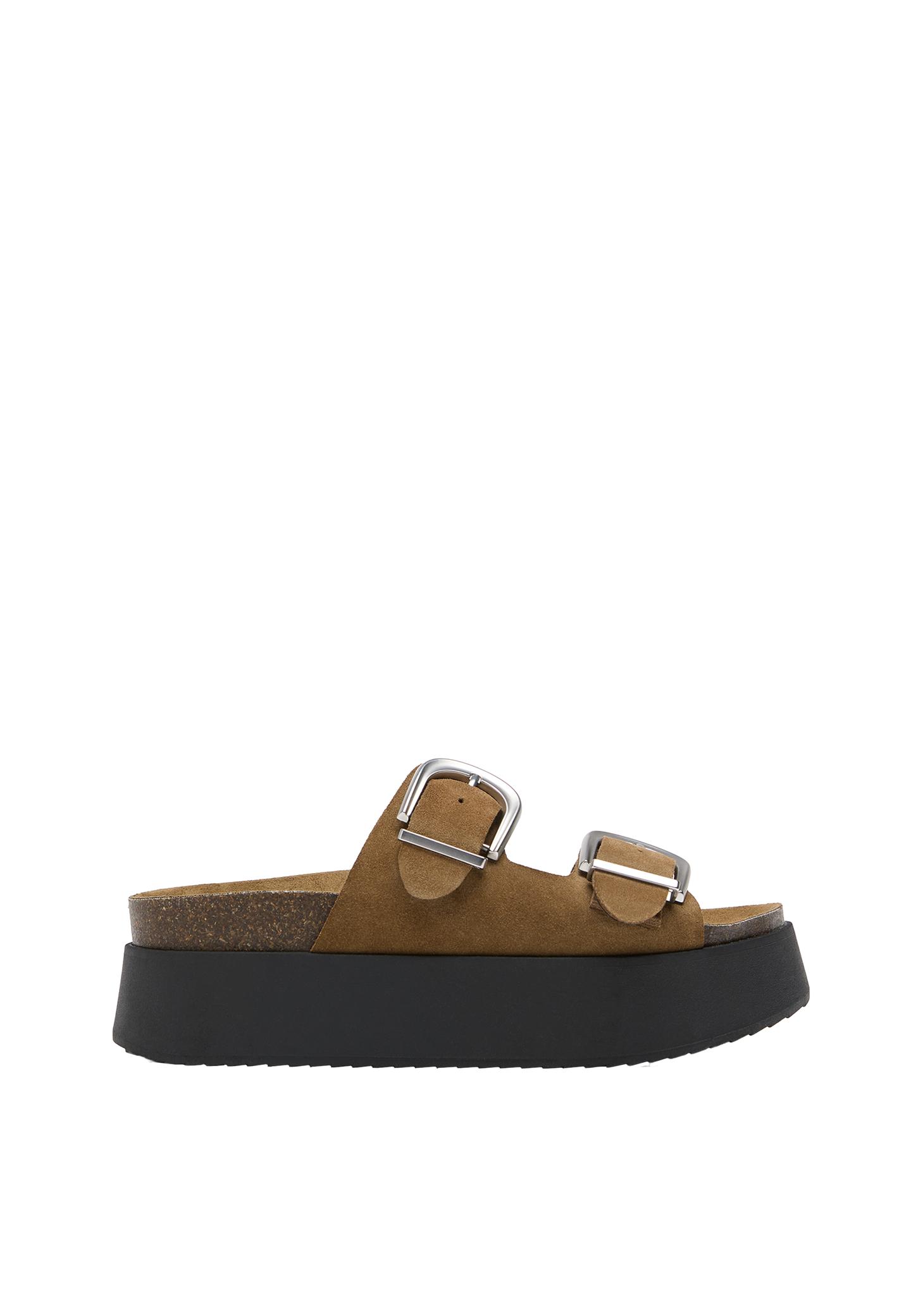 Deri tokalı platform sandalet - Görsel 7