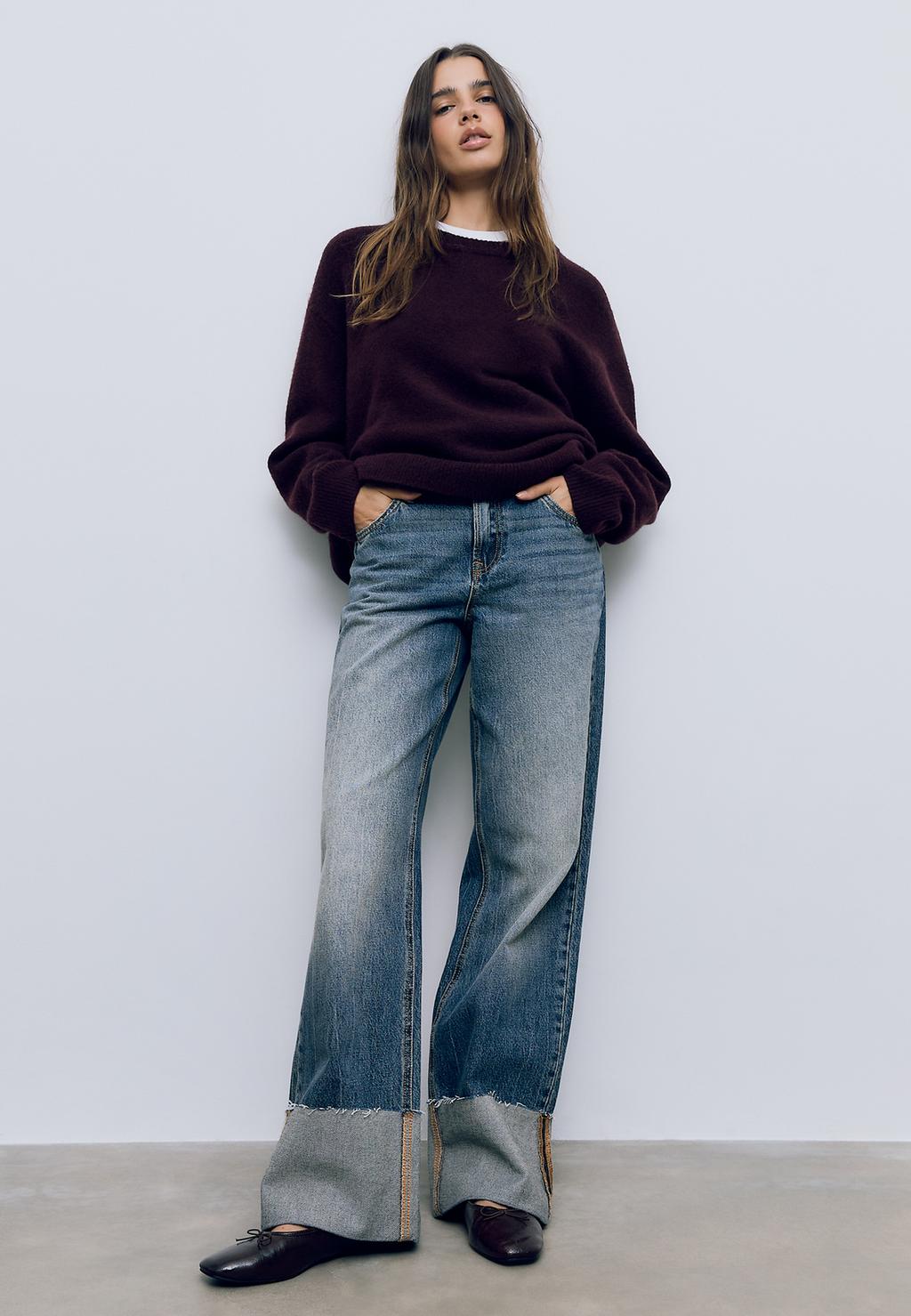 D65 Straight turn-up jeans