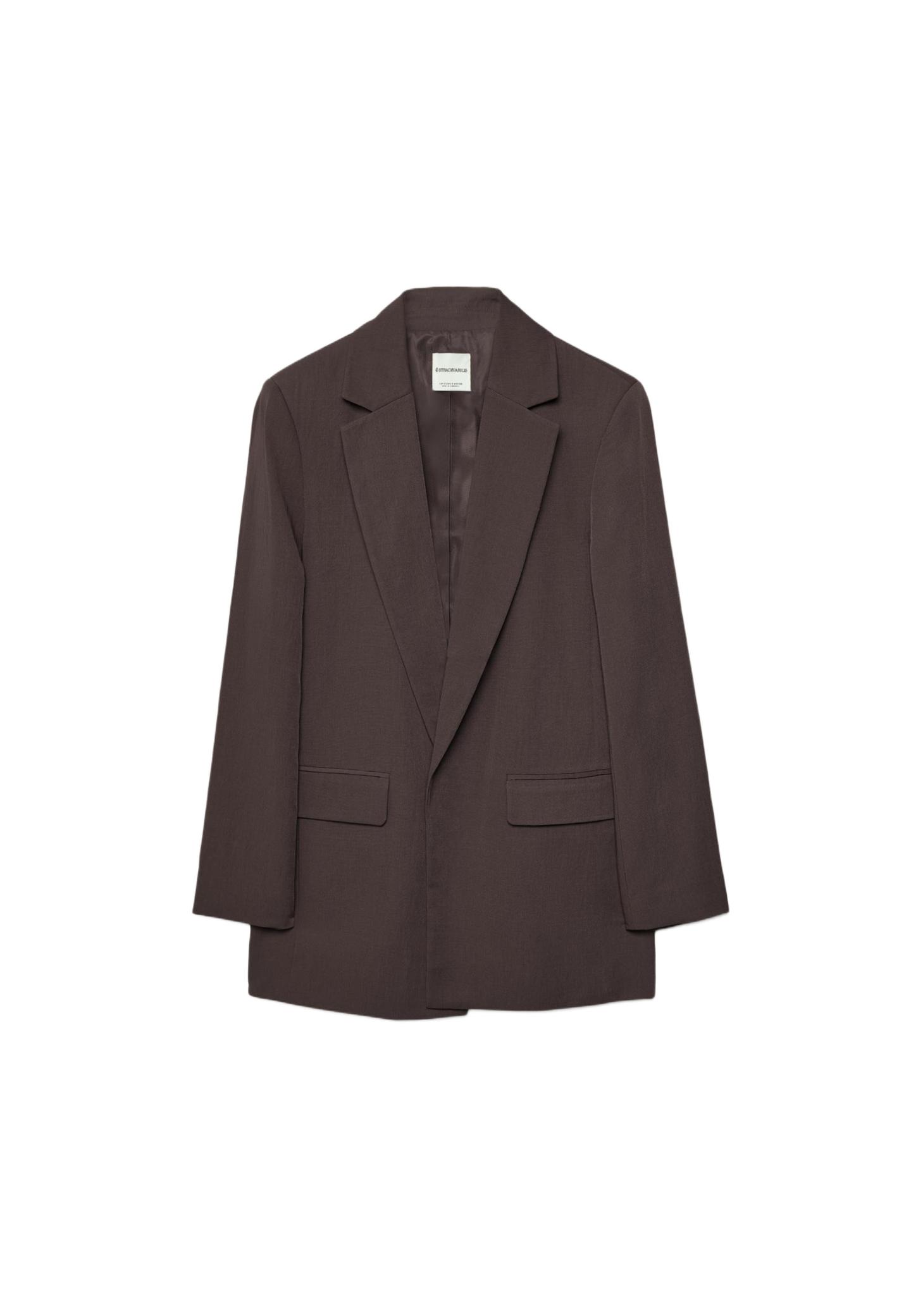 Basic keten karışımlı blazer - Görsel 11